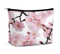 MNVTSKOP Borsa cosmetica giapponese Sakura Blossom Borsa da viaggio di grande capacità Borsa da toilette portatile alla moda per le donne