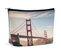 MNVTSKOP Borsa cosmetica Golden Gate Bridge Borsa cosmetica da viaggio di grande capacità Borsa da toilette portatile alla moda per le donne