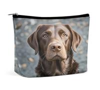 MNVTSKOP Borsa cosmetica marrone Labrador Retriever di grande capacità borsa da viaggio borsa da toilette portatile alla moda per le donne