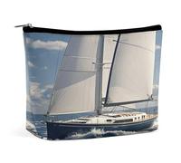 MNVTSKOP Borsa cosmetica nautica con barca a vela grande capacità borsa da viaggio borsa da toilette portatile alla moda per le donne