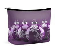 MNVTSKOP Borsa cosmetica viola a forma di palla di Natale borsa da viaggio di grande capacità borsa da toilette portatile alla moda per le donne