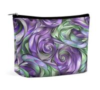 MNVTSKOP Borsa cosmetica viola e verde Shades Borsa da viaggio di grande capacità Borsa da toilette portatile alla moda per le donne