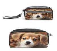 MNVTSKOP Borsa per il trucco a forma di cane carino piccola custodia da viaggio cosmetica portatile organizer per cancelleria per insegnanti donne