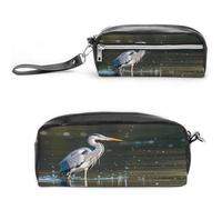 MNVTSKOP Borsa per il trucco con stampa di airone grigio in acqua piccola custodia da viaggio per cosmetici organizer portatile di cancelleria per insegnanti donne