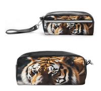 MNVTSKOP Borsa per il trucco con tigre selvatica, piccola custodia da viaggio per cosmetici, organizer portatile per cancelleria per donne e insegnanti