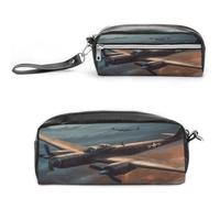 MNVTSKOP Borsa per trucco a forma di aeromobili della guerra mondiale, piccola custodia da viaggio per cosmetici, organizer portatile per cancelleria per insegnanti