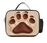 MNVTSKOP Borsa portapranzo riutilizzabile con stampa di zampe di cane, a prova di perdite, con manico, per ufficio, picnic, spiaggia