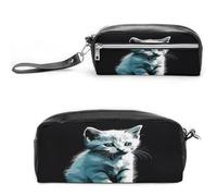MNVTSKOP Carino Gatto Bianco Trucco Sacchetto Piccolo Cosmetico Viaggio Caso Portatile Cancelleria Organizzatore per le Donne