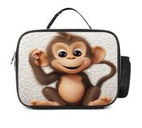 MNVTSKOP Carino Scimmia Lunch Box Riutilizzabile Lunch Box A Prova di Perdite Borsa Tote con Manico per Ufficio Picnic Spiaggia