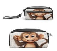 MNVTSKOP Carino Scimmia Trucco Bag Piccolo Cosmetico Viaggio Caso Portatile Cancelleria Organizzatore per le Donne