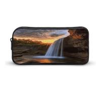 MNVTSKOP Cascata al tramonto, astuccio di grande capacità, astuccio da ufficio, per uomini e donne, organizer da scrivania