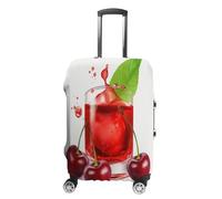 MNVTSKOP Cherry Juice, copertura per valigia, antigraffio, lavabile, in poliestere, elastica, protezione per bagagli da viaggio, bianco, M