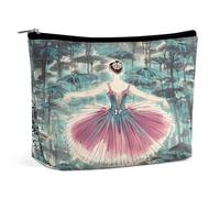 MNVTSKOP Classica Balletto Elegante Ballerina Cosmetic Bag Grande Capacità Viaggio Makeup Bag Trendy Portable Toiletry Bag per le Donne