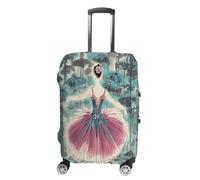 MNVTSKOP Classical Ballet Elegante Ballerina Coprimaterasso Resistente ai Graffi Lavabile Valigia Copertura Poliestere Elastico Viaggio Baggage Protector per Valigia Protector Cover, bianco, L