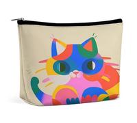 MNVTSKOP Colorful Cats Cosmetic Bag Grande Capacità Viaggio Makeup Bag Trendy Portable Toiletry Bag per le donne