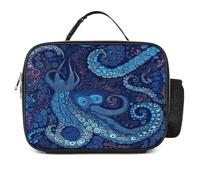 MNVTSKOP Contenitore per il pranzo a forma di polpo blu riutilizzabile borsa tote a prova di perdite con manico per ufficio picnic spiaggia