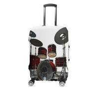 MNVTSKOP Cool Drum Set Copribagagli Resistente ai Graffi Lavabile Valigia Copertura Poliestere Elastico Viaggio Baggage Protector per Valigia Protector Cover, bianco, L