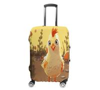 MNVTSKOP Copertura per bagagli a forma di pulcino di pollo resistente ai graffi, lavabile, in poliestere, elastica, protezione per bagagli da viaggio per valigie, bianco, XL