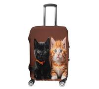 MNVTSKOP Copertura per bagagli con gattino carino nero e arancione gatto copertura per valigia resistente ai graffi lavabile copertura per valigia elastica in poliestere protezione per bagagli da