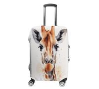 MNVTSKOP Copertura per bagagli con giraffa acquerello resistente ai graffi lavabile copertura per valigia in poliestere elastico da viaggio protezione per valigia, bianco, M