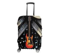 MNVTSKOP Copertura per bagagli con motivo pianoforte per chitarra, resistente ai graffi, lavabile, in poliestere, elastica, protezione per bagagli da viaggio, bianco, M