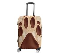 MNVTSKOP Copertura per bagagli con stampa di zampe di cane, resistente ai graffi, lavabile, in poliestere, elastica, protezione per bagagli da viaggio per valigie, bianco, L