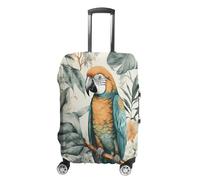 MNVTSKOP Copertura per bagagli con uccelli nella giungla, resistente ai graffi, lavabile, in poliestere, elastica, protezione per bagagli da viaggio, bianco, M