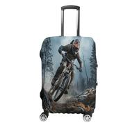 MNVTSKOP Copertura per bagagli da torneo di mountain bike, resistente ai graffi, lavabile, in poliestere, elastica, protezione per bagagli da viaggio, bianco, L