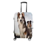 MNVTSKOP Copertura per bagagli per cani, resistente ai graffi, lavabile, in poliestere, elastica, protezione per bagagli da viaggio, bianco, M