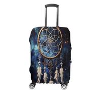 MNVTSKOP Copertura per valigie con acchiappasogni, resistente ai graffi, lavabile, in poliestere, elastica, per proteggere i bagagli da viaggio, colore: bianco, bianco, L