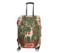 MNVTSKOP Copertura per valigie vintage con venature del legno di Natale, resistente ai graffi, lavabile, in poliestere elastico, protezione per bagagli da viaggio per valigie, bianco, XL