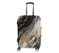 MNVTSKOP Coperture per bagagli in marmo nero bianco e bianco lamina d'oro copertura per valigie lavabile in poliestere elastico protezione per bagagli da viaggio per valigia copertura protettiva