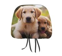 MNVTSKOP Copri poggiatesta per auto con cucciolo di Golden Retriever, universale, anti-sporco, facile da installare, durevole, traspirante, accessori per veicoli per auto, camion, SUV