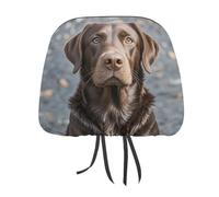 MNVTSKOP Copri poggiatesta per auto, universale, anti-sporco, per Labrador Retriever, colore marrone, facile da installare, durevole, traspirante, accessorio per auto, camion, SUV