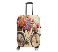 MNVTSKOP Copripagagli per biciclette con fiori Copertura per valigie antigraffio lavabile in poliestere elastico da viaggio protezione per valigia, bianco, XL