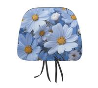 MNVTSKOP Copripoggiatesta per auto, universale, anti-sporco, con motivo margherita, colore blu, facile da installare, durevole, traspirante, accessori per veicoli per auto, camion, SUV