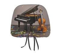 MNVTSKOP Copritesta universale per pianoforte e violino, con note musicali, per auto, anti-sporco, facile da installare, resistente, traspirante, accessorio per veicoli per auto, camion, SUV