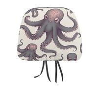 MNVTSKOP Cute Octopus - Copripoggiatesta per auto, universale, anti-sporco, facile da installare, durevole, traspirante, accessori per veicoli per camion e SUV