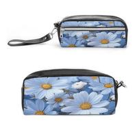MNVTSKOP Daisy Blue - Trousse da viaggio per cosmetici, organizer portatile per cancelleria per donne e insegnanti