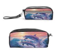 MNVTSKOP Delfini Art Makeup Bag Piccolo Cosmetico Viaggio Caso Portatile Cancelleria Organizzatore per Donne Insegnante