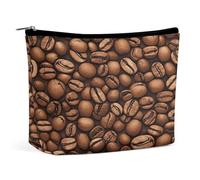 MNVTSKOP Divertente borsa cosmetica in chicchi di caffè arrosto borsa da viaggio di grande capacità borsa da toilette portatile alla moda per le donne