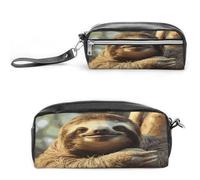MNVTSKOP Divertente borsa per il trucco con bradipo piccola custodia da viaggio portatile organizer per cancelleria per donne insegnante