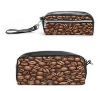 MNVTSKOP Divertente borsa per il trucco in chicchi di caffè tostato piccola custodia da viaggio per cosmetici portatile organizer per cancelleria per insegnanti donne
