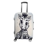 MNVTSKOP Divertente copertura per bagagli Zebra resistente ai graffi lavabile copertura per valigia in poliestere elastico da viaggio protezione per valigia, bianco, M