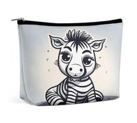 MNVTSKOP Divertente Zebra Cosmetic Bag Grande Capacità Viaggio Trucco Borsa Trendy Portatile Toiletry Bag per le Donne