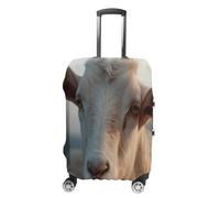 MNVTSKOP Docile Goat - Copertura protettiva per valigia, resistente ai graffi, lavabile, in poliestere, elastica, da viaggio, bianco, XL