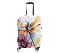 MNVTSKOP Dragonfly - Copertura per bagagli con pittura ad acquerello, resistente ai graffi, lavabile, in poliestere, elastica, protezione per bagagli da viaggio, bianco, M