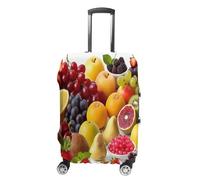 MNVTSKOP Fresh Fruits - Copertura per valigia, resistente ai graffi, lavabile, in poliestere, elastica, da viaggio, protezione per valigie, bianco, S