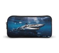 MNVTSKOP Grande astuccio a forma di squalo bianco, grande capacità, astuccio da ufficio per uomini e donne, organizer da scrivania