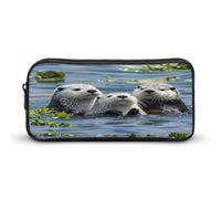 MNVTSKOP Grazioso astuccio con lontra marina di grande capacità, astuccio da ufficio per uomini e donne, organizer da scrivania